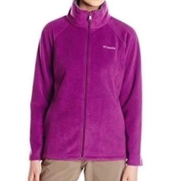 Columbia Fleece Zip Up Jacket Purple Magenta Size Small - Picture 1 of 6